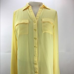 Christopher & Banks Polyester Blouse V-Neck Silky